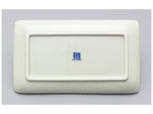 Authentic Mino-yaki "Yakimono-zara" (Plates for Grilled Fish) – Set of 10, Traditional Gosu Tokusa Pattern