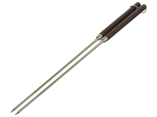 [5-Pair Set] 35 cm Japanese Tempura Cooking Chopsticks – Stainless Steel with Rosewood Handle (Made in Japan)