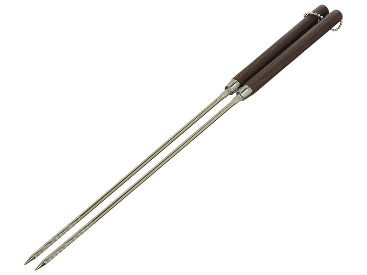 [5-Pair Set] 35 cm Japanese Tempura Cooking Chopsticks – Stainless Steel with Rosewood Handle (Made in Japan)