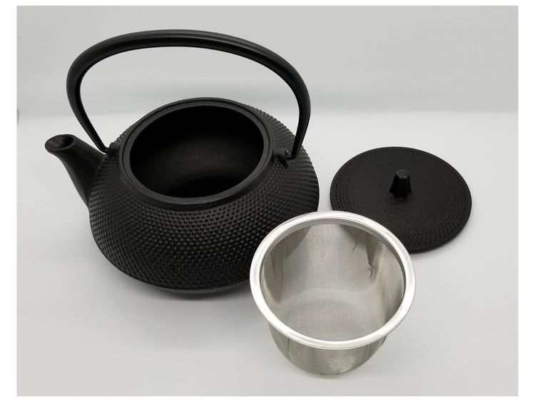 Iwachu Nambu Tekki Cast Iron Kettle & Teapot Set – 0.65L “Arare” Pattern with Trivet (Made in Japan)